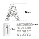 26pcs 18mm Slide Letters Rhinestone A-Z for Pet Collar DIY Accessories