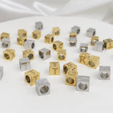 26pc A-Z Letter Beads Square Stainless Steel Beads for Jewelry Making
