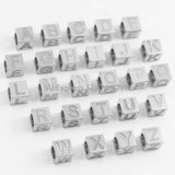 26pc A-Z Letter Beads Square Stainless Steel Beads for Jewelry Making