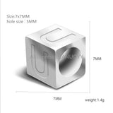 26pc A-Z Letter Beads Square Stainless Steel Beads for Jewelry Making