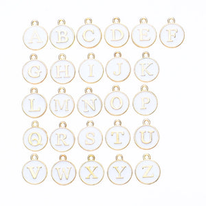26pcs A-Z Letter Charms Enamel Alloy Initial Letter Pendants Wholesale