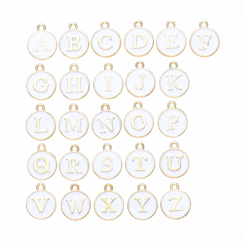 26pcs A-Z Letter Charms Enamel Alloy Initial Letter Pendants Wholesale