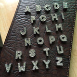 26pcs A-Z Slide Letters Rhinestones DIY Charm Keychains Wristband