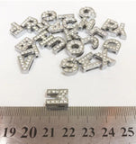 26pcs Crystal Letter Slide Charms Initial Alphabet Slider For 8mm Bracelet