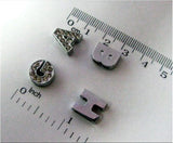 26pcs Crystal Letter Slide Charms Initial Alphabet Slider For 8mm Bracelet