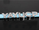 26pcs Crystal Letter Slide Charms Initial Alphabet Slider For 8mm Bracelet