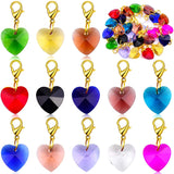 Colorful Heart Clip-on Charms Crystal Dangle Stitch Marker for Knitting Crochet