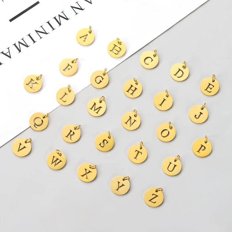 26pcs Stainless Steel Alphabet Charms A-Z Pendant for Jewelry Making