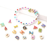 26pcs Multicolor A-Z Letter Charms Enamel Charms Alphabet Beads For Diy Bracelet