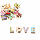 26pcs Multicolor A-Z Letter Charms Enamel Charms Alphabet Beads For Diy Bracelet