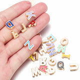26pcs Multicolor A-Z Letter Charms Enamel Charms Alphabet Beads For Diy Bracelet