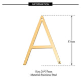 26pcs Big Size Stainless Steel Alphabet Letters Necklace Pendant DIY Accessories