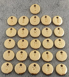 26pcs 10MM Double Sided Silver Plated Letter Tag Charms A-Z Initial Charm