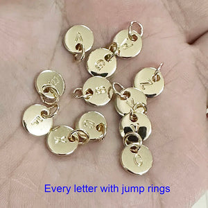 26pcs 10MM Double Sided Silver Plated Letter Tag Charms A-Z Initial Charm