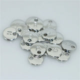 26pcs 10MM Double Sided Silver Plated Letter Tag Charms A-Z Initial Charm
