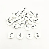 26pcs 10MM Double Sided Silver Plated Letter Tag Charms A-Z Initial Charm