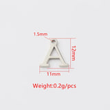 26pcs 11*12mm Stainless Steel A-Z Initial Charms for DIY Jewelry Making