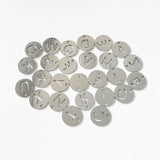 26pcs Alphabet Charms DIY Initials A-Z Pendant Stainless Steel Round Accessories
