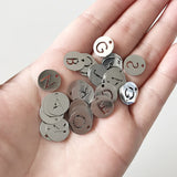 26pcs Alphabet Charms DIY Initials A-Z Pendant Stainless Steel Round Accessories