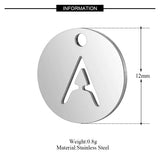 26pcs Alphabet Charms DIY Initials A-Z Pendant Stainless Steel Round Accessories