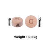 26pcs Natural Wooden Alphabet Beads 15mm for Jewelry Making