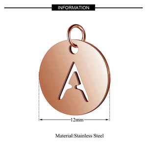 Stainless Steel Alphabet Charms DIY Initials with Jump Ring A-Z Pendant