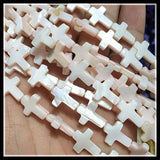 26pcs Mother of Pearl Cross Shell Beads 12x16mm Bracelet Making Strand