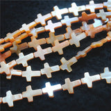 26pcs Mother of Pearl Shell Beads Cross Shapes 12x16mm