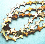 26pcs Mother of Pearl Shell Beads Cross Shapes 12x16mm