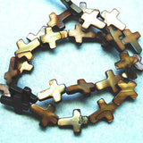 26pcs Mother of Pearl Shell Beads Cross Shapes 12x16mm