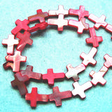 26pcs Mother of Pearl Shell Beads Cross Shapes 12x16mm