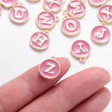 26pcs Round Letter Pendants Small Streamer Alloy Diy Accessorie