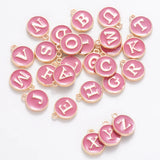 26pcs Round Letter Pendants Small Streamer Alloy Diy Accessorie
