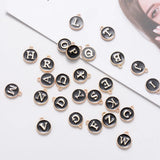 26pcs Round Letter Pendants Small Streamer Alloy Diy Accessorie