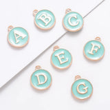 26pcs Round Letter Pendants Small Streamer Alloy Diy Accessorie