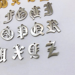 26pcs Stainless Steel Letters Bracelet Charms Initial A-Z 12*16mm DIY Jewelry