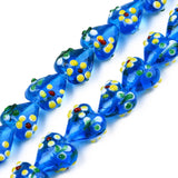 26pcs Bumpy Heart Lampwork Beads Colorful Spacer Beads For Bracelet Jewelry