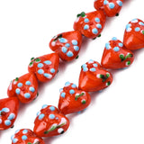 26pcs Bumpy Heart Lampwork Beads Colorful Spacer Beads For Bracelet Jewelry