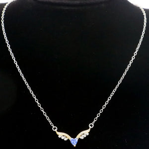 Gorgeous Violet Tanzanite Wedding Necklace 16.5-17.5inch