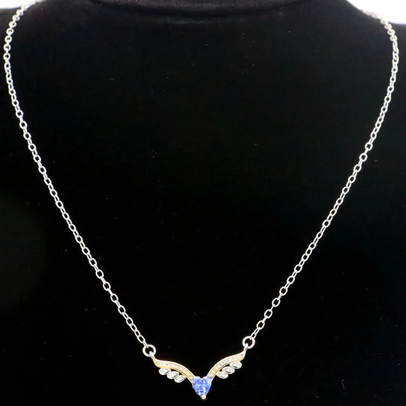 Gorgeous Violet Tanzanite Wedding Necklace 16.5-17.5inch