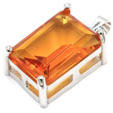 Rectangle Golden Citrine Rhodolite Garnet 925 Silver Pendant
