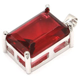 Rectangle Golden Citrine Rhodolite Garnet 925 Silver Pendant