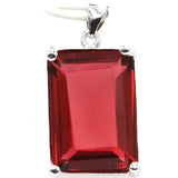 Rectangle Golden Citrine Rhodolite Garnet 925 Silver Pendant