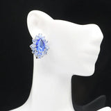 Delicate 26x20mm Fine Cut 10g Golden Citrine Tanzanite Silver Earrings