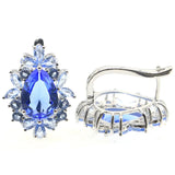Delicate 26x20mm Fine Cut 10g Golden Citrine Tanzanite Silver Earrings