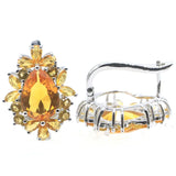 Delicate Fine Cut Dazzling Tanzanite Citrine Silver Earrings