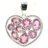 Rhodolite Garnet Citrine Peridot Pink Tourmaline Aquamarine Silver Pendant Drop