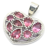 Rhodolite Garnet Citrine Peridot Pink Tourmaline Aquamarine Silver Pendant Drop