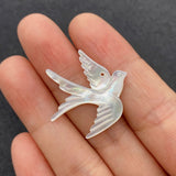 26x29mm Sea Shell Pendant Mother Pearl Beads Carved Birds DIY Charm