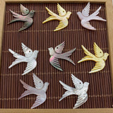26x29mm Sea Shell Pendant Mother Pearl Beads Carved Birds DIY Charm